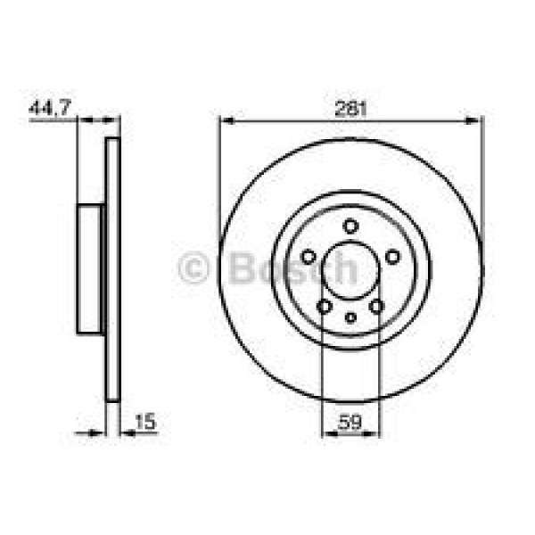 BOSCH 986478668 Ön Fren Aynası 147 (01-10)156(00-05) (281X15X5Dlxhvlı) 