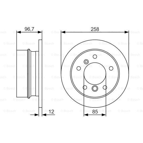 BOSCH 986478863 Fren Diski Arka Lt28-35 96-06 Lt28-46 96-06 / Sprinter 96- Düz 258Mm