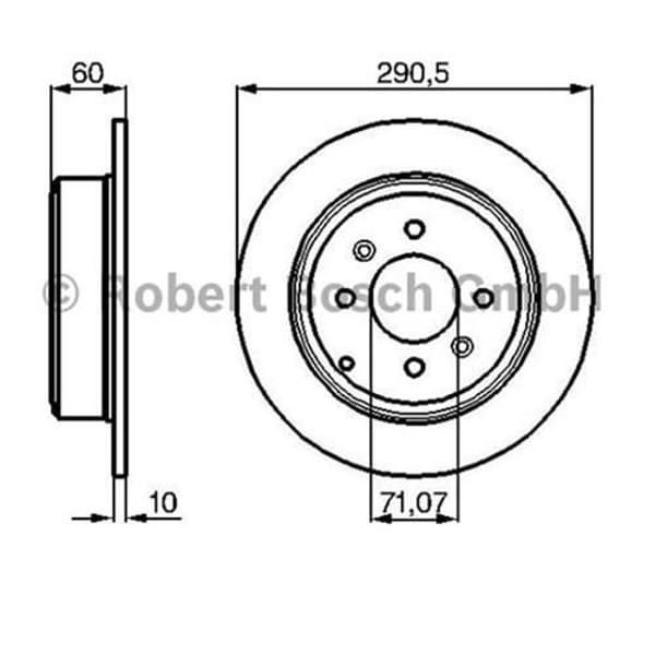 BOSCH 986478877 Fren Diski Arka 406 95- Düz 290Mm 
