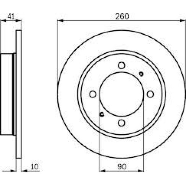 BOSCH 986478898 Fren Diski Arka Carisma 95- Space Star 98- / S40 95- V40 95- Düz 260Mm 