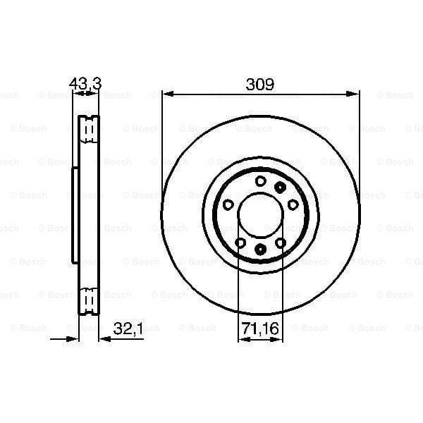 BOSCH 986479027 Fren Diski Arka 5D-309Mm 607 3.0 V6 24V 00- Xfx Es9J4S