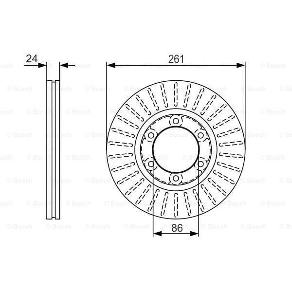 BOSCH 986479053 Fren Diski Ön 261 /24-22 Mm]. Kaplamalı 