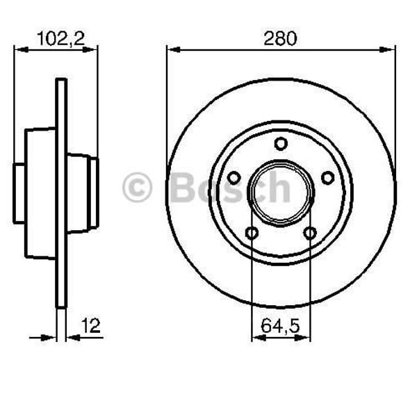 BOSCH 986479144 Fren Diski Arka Trafic II 01- / Vivaro A 01- / Prımastar 02- Düz 280Mm