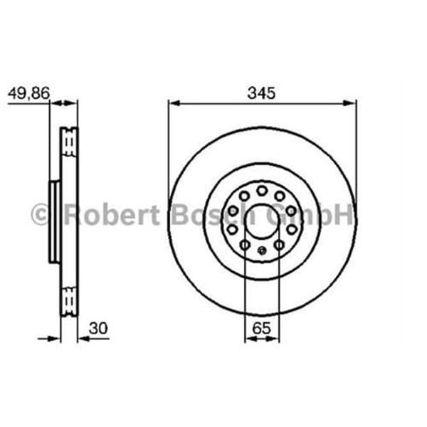 BOSCH 986479204 Fren Diski Ön Golf VI 08- Passat Cc Scırocco 08- / A3 03- / Leon 06- / Superb 08- 34