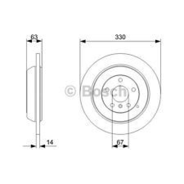 BOSCH 986479338 Fren Diski Arka Rav4 00-05 / Tıggo 07- Düz 303Mm 