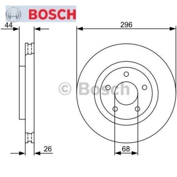 BOSCH 986479358 Fren Diski Ön Koleos 08- / Qashqai 07- X-Traıl 07-13 Havalı 296Mm