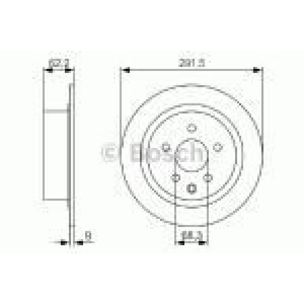 BOSCH 986479362 Fren Diski Arka Juke 10- Qashqai 07- Pulsar 14- 291.5X9 5 Delık