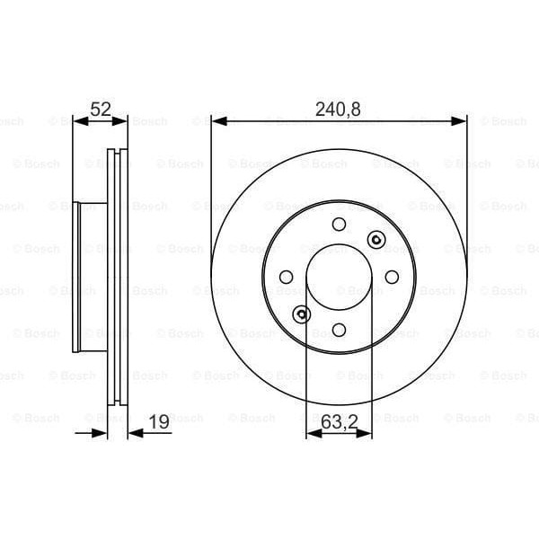 BOSCH 986479377 Fren Diski Ön Accent Mılenyum Admire 00-06 Havalı 241Mm