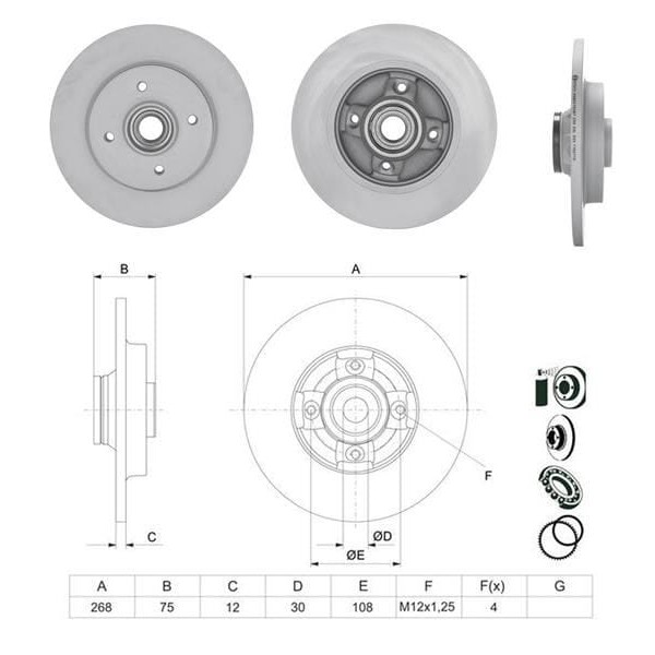 BOSCH 986479387 Fren Diski Arka 308 Sw 07- 3008 09- 5008 09- Partner Tepe Partner 08- Partner Tepee 