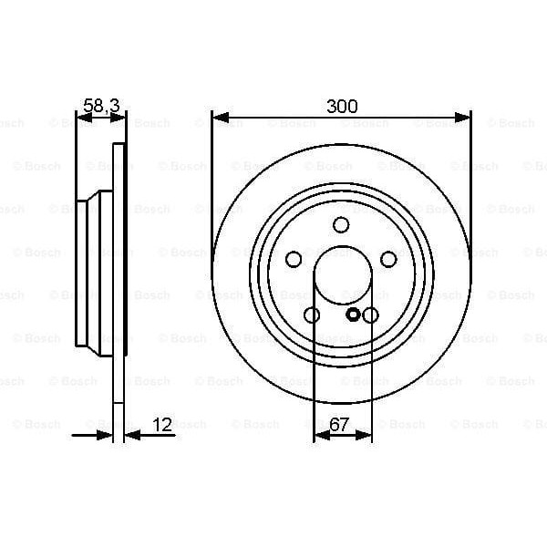 BOSCH 986479414 Fren Diski Arka. 300 /12-10 Mm]. Kaplamalı 