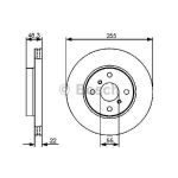 BOSCH 986479430 Fren Diski Ön Yaris 05-13 Japon Havalı 255Mm