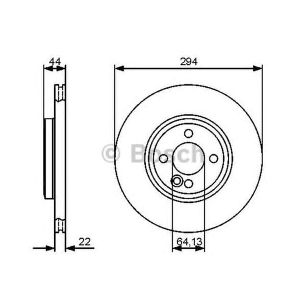 BOSCH 986479438 Fren Diski Ön 294 22-20.4 Mm . Kaplamalı Yüksek Karbon Alasımlı Cooper S 11.06- 07.1 