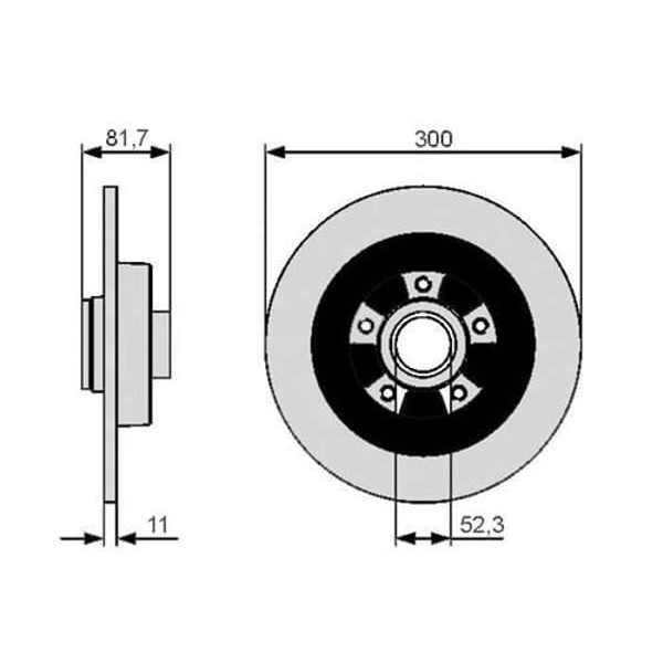 BOSCH 986479445 Fren Diski Arka Laguna III 07- Latitude 11- Rulmanlı Düz 300Mm 