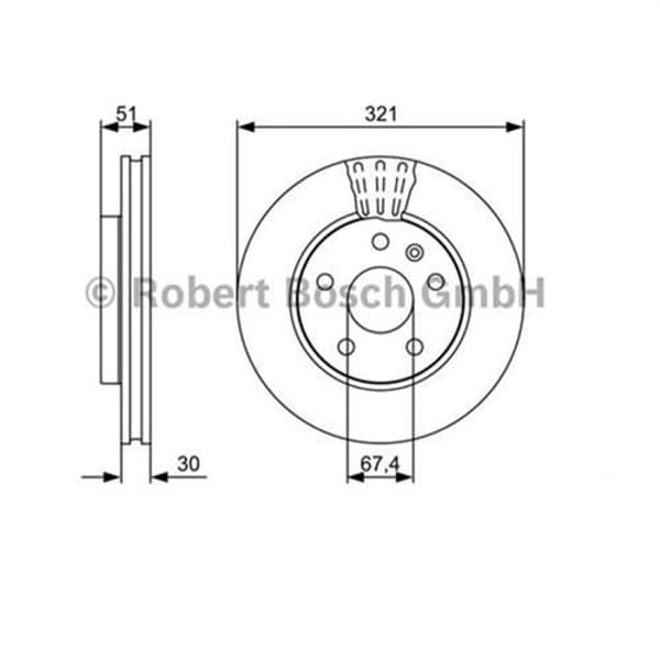 BOSCH 986479544 Fren Diski Ön Insignia 08- / Malıbu 12- / 9-5 10- 17 Jant Havalı 321Mm