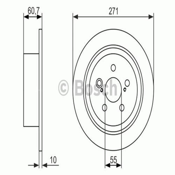 BOSCH 986479613 Fren Diski Arka Avensis 97-03 Düz 271Mm