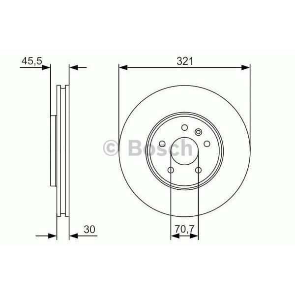 BOSCH 986479667 Fren Diski Ön Astra J 09- Zafira C 11- Cascada 13- Havalı 321Mm