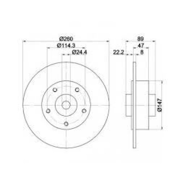 BOSCH 986479708 Fren Diski Arka Megane III 08- Fluence 08- Düz 260Mm 