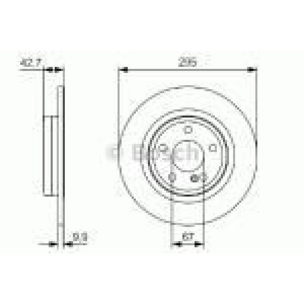 BOSCH 0986479A04 Fren Diski Arka Mercedes Cla 200-220-250 13- Slk 11- A Class-B Class 12- 