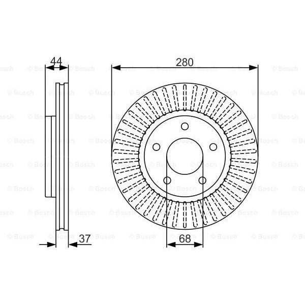 BOSCH 0986479A28 Fren Diski Ön 5D-280Mm Juke 1.6 1.5 DCI 13- Hr16De
