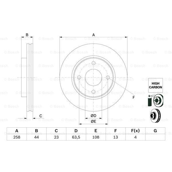 BOSCH 9,86479E-85 Fren Diski Bd2726