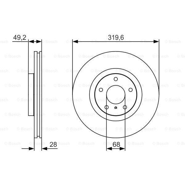 BOSCH 0986479R22 Fren Diski Ön 5D-320Mm Murano I 3.5 4×4 03-