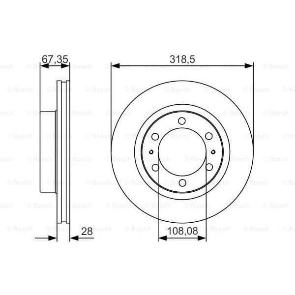 BOSCH 0986479R46 Fren Diski Ön 318.5 /28-26 Mm]. Hava Kanallı