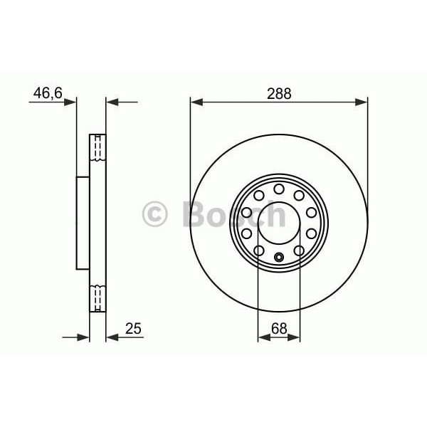 BOSCH 0986479R82 Fren Diski Ön Exeo Passat B5 00- / 100 90- A4 A6 97- / Exeo 09- / Superb I 01- Hava 