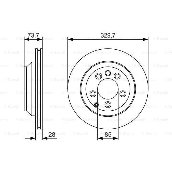 BOSCH 0986479S20 Fren Diski Arka Touareg 7L 02- Touareg 7P 10- / Q7 06- / Cayenne Havalı 330Mm