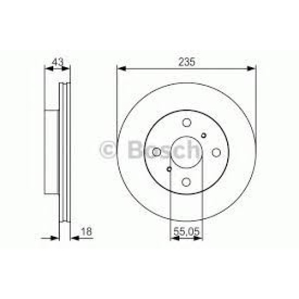 BOSCH 0986479S46 Fren Diski Ön Yaris 99-05 Havalı 235Mm 
