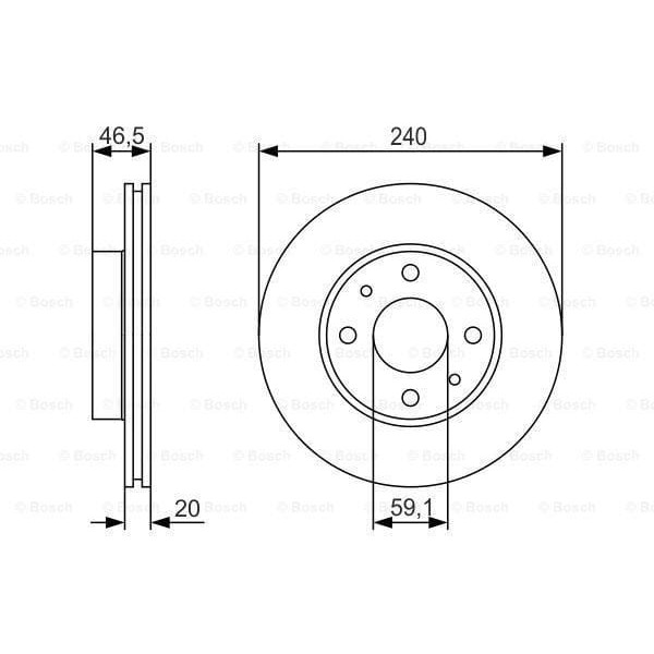 BOSCH 0986479S74 Fren Diski Ön Palio 96- Siena 96- Havalı 240Mm 