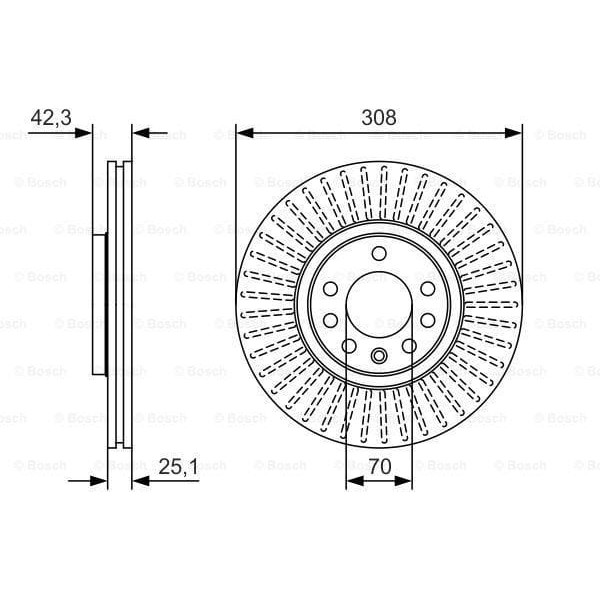 BOSCH 0986479W59 Fren Diski 9-3-9-5-Astra-Corsa-Meriva-Vectra-Zafira