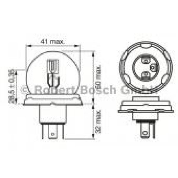 BOSCH 1987302023 Ampul P45T 12V R2 
