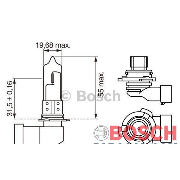 BOSCH 1987302808 Ampul Tek Flaman Plastik Soketli Halojen Eco 12 V Hb4 51
