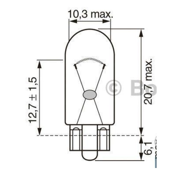 BOSCH 1987302820 Gösterge Ampul Dıpsız Sarı Eco 12 V Wy5W 5 W W2.1X9.5D 