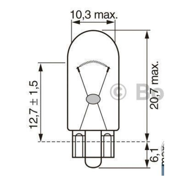 BOSCH 1987302821 Ampul Sinyal Ve Fren Dıpsız Eco 12 V W16W 16 W W2.1X9.5D 
