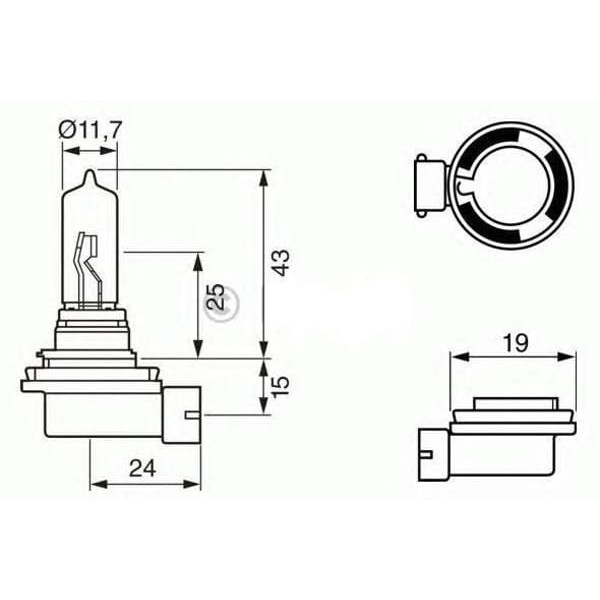 BOSCH 1987302822 Ampul Sinyal Ve Fren Dıpsız Eco 12 V W21W 21 W W3X16D 