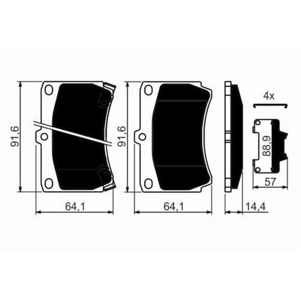 BESER 3522 Fren Balatası Ön Rio 00-02 / 121 90- 323 90-96