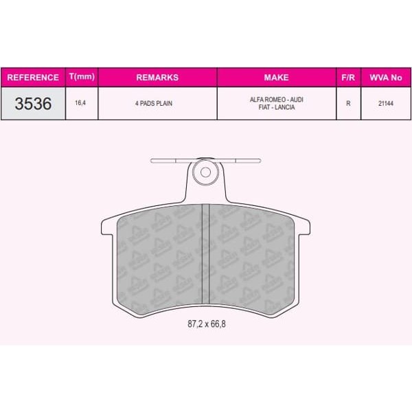 BESER 3536 Fren Balatası Arka Passat 1.6 1.8 1.9 A4 A6