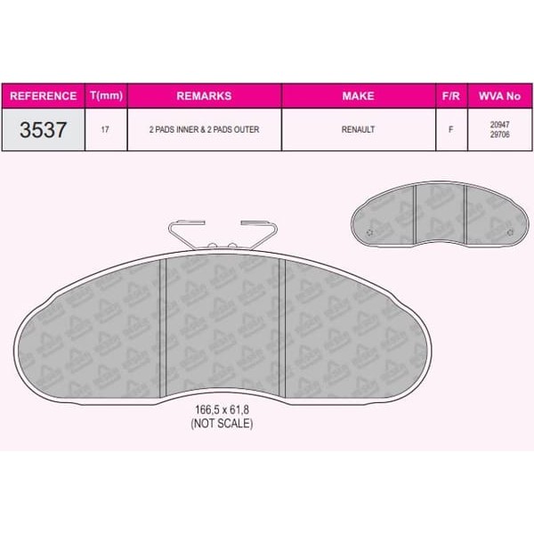 BESER 3537 Fren Balatası Mercedes Mb 130