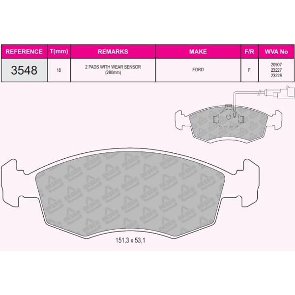 BESER 3548 Fren Balatası Scorpıo Fişli