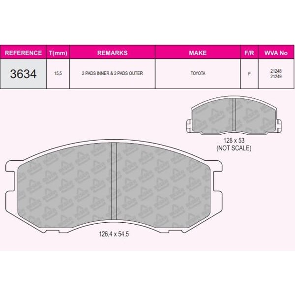 BESER 3634 Ön Balata Toyota Lıtace 82-86 ***