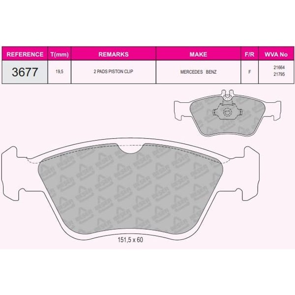 BESER 3677 Ön Balata Mercedes C Seri 96-01 W202