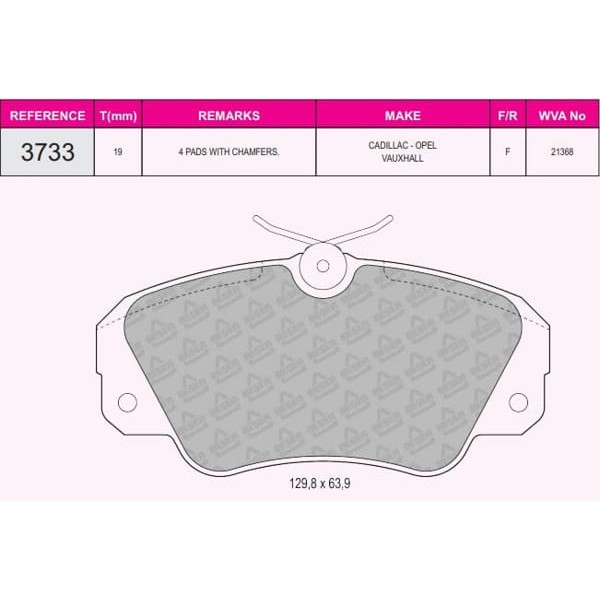 BESER 3733 Fren Balatası Ön Omega 86- Omega B 94- Senator 87-