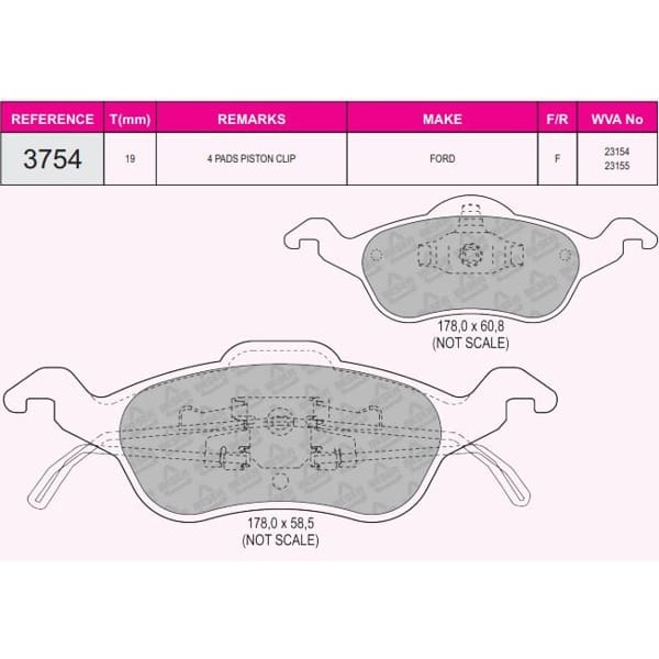 BESER 3754 Fren Balatası Ön Focus I 98- 