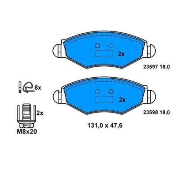 BESER 3759 Fren Balatası Ön 206 98- 306 93- 