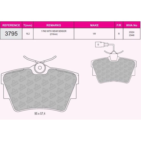 BESER 3795 Fren Balatası Arka CLIO III 05- CLIO IV 13- Megane II 02- Megane III 08- Scenic II III Mo 