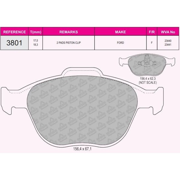 BESER 3801 Fren Balatası Ön Tourneo Connect 02- Transit Connect 02- 