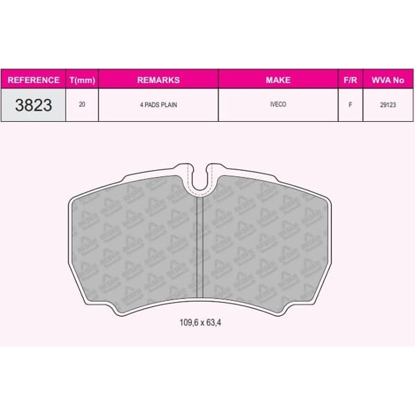 BESER 3823 Fren Balatası Arka Daily III 99- Daily IV 07- Daily V 11- Daily VI 14- / Transit V347 06- 