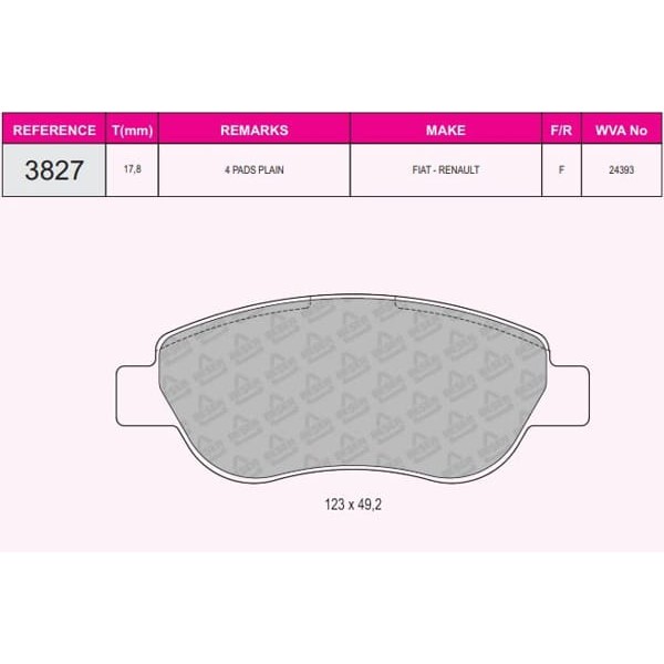 BESER 3827 Fren Balatası Ön Palio 1.2 Albea Dar Tıp 