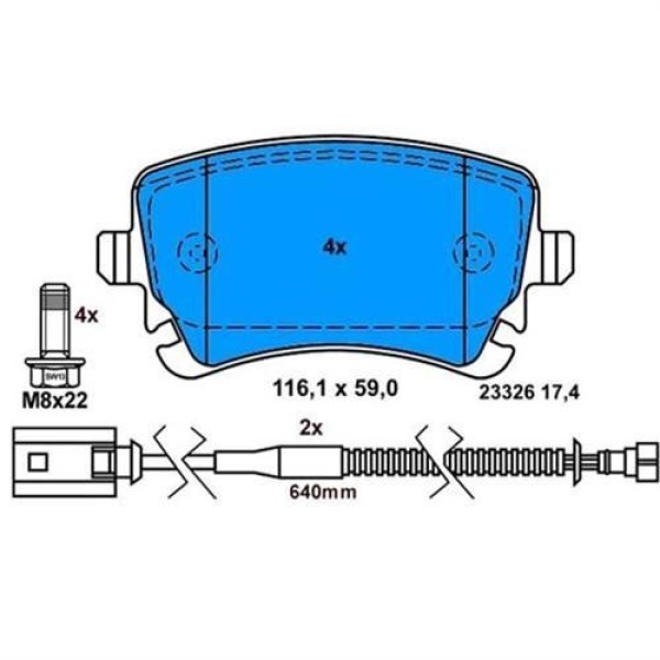 BESER 3842 Fren Balatası Arka Transporter T5 03- Transporter T6 15- 